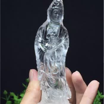 天然水晶观音摆件价格报价行情- 京东
