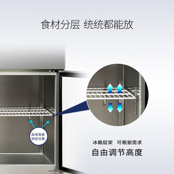 澳柯玛(AUCMA)商用厨房六门冰箱立式冰柜大容量冷藏冷冻双温1360升酒店餐饮直冷无霜铜管不锈钢柜 VCF-1300D6