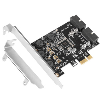 魔羯MOGE 台式机PCIE转4口USB3.0 19PIN扩展卡电脑内置四口USB 3.2 GE1转接卡HUB集线卡免供电 MC2000