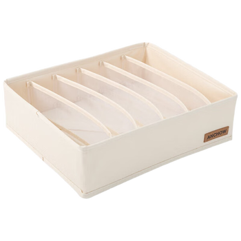 安巢 折叠衣物收纳箱布艺收纳盒 家用整理储物箱 内衣6格收纳盒 AJ302