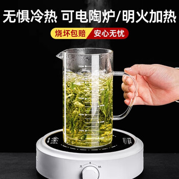 唯铭诺儿童牛奶杯带刻度杯玻璃杯早餐燕麦杯高硼硅茶杯家用烘焙工具量杯