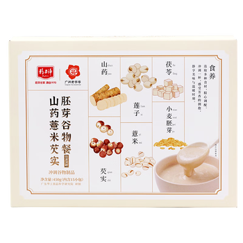 精力沛山药薏米芡实谷物粉450g/盒八珍粉四神汤早餐米糊代餐送年货礼盒