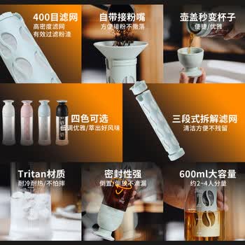 Bincoo冰晶冷萃杯咖啡冷萃壶Tritan水杯便携冷泡壶随行杯冷萃瓶