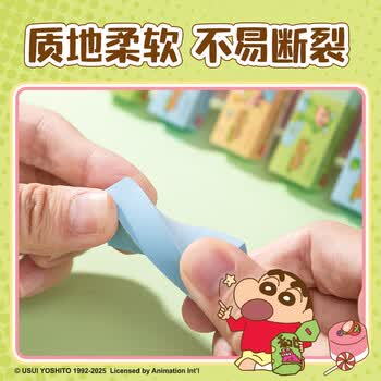 得力（deli）小号单只装蓝色蜡笔小新联名即净橡皮擦 即擦即净 擦不留痕 萌趣可爱图案   LB908高考祝福礼物