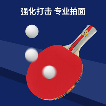 凯速（KANSOON）超轻弹力乒乓球拍（赠送乒乓球3个+拍包1个）黑红色PP01