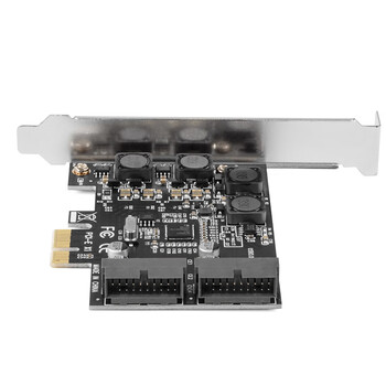 魔羯MOGE 台式机PCIE转4口USB3.0 19PIN扩展卡电脑内置四口USB 3.2 GE1转接卡HUB集线卡免供电 MC2000