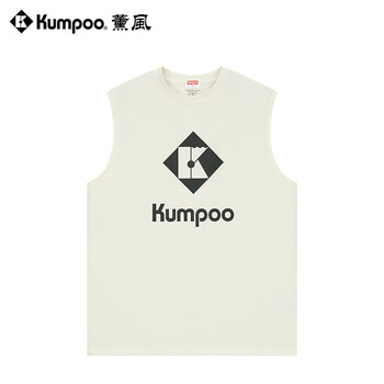 薰风（KUMPOO）羽毛球服运动背心速干透气舒适男女同款运动服K242M04014 白色 XL