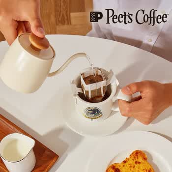皮爷咖啡皮爷peets 家常新鲜挂耳滤泡式黑咖啡粉深烘-5片装【新包装】