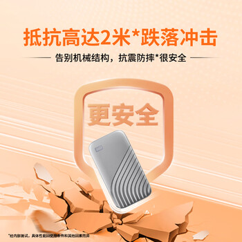 西部数据（WD）2TB NVMe 移动固态硬盘（PSSD）My Passport随行SSD type-c接口 1050MB/s 手机直连笔记本两用外接