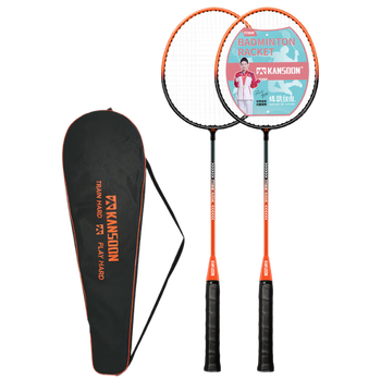 凯速（KANSOON）超轻耐用羽毛球拍套装（赠送3只羽毛球+1个球拍包）橙黑色YM002