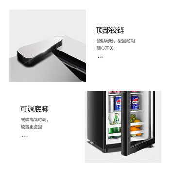 奥克斯冰吧50升冷藏家用小型迷你酒店冰箱茶叶饮料水果保鲜柜食品留样柜SC-50A98D