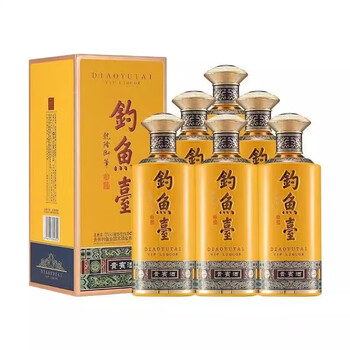 新品未使用品☆ 釣魚台 白酒 53％ 500ml 珍酒 釣魚台国賓酒 中国酒 官方直营】钓鱼台第一代国宾酒53度500ml*1瓶酱香型白酒