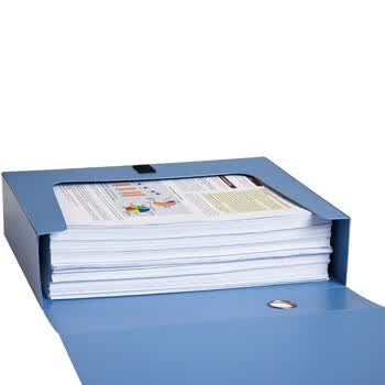 齐心【3个】75mm档案盒 A4文件盒 粘扣资料盒PP材质 蓝色 A1250 齐心【3个】75mm档案盒 A4文件盒 粘扣资料盒PP材质 蓝色 A1250