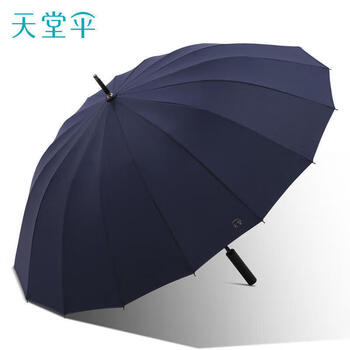 天堂伞长柄加大加固纯色商务雨伞16骨直柄伞 11013E风华颜色随机