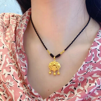 凤凰祥云老凤凰黄金金锁平安锁足金吊坠女长命锁女士520情人节礼物送