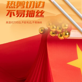 易利丰（elifo）送36贴纸 中国国庆小国旗手持小红旗手摇旗杆8号5面带杆14*21cm小五星红旗帜小旗子装饰儿童手拿