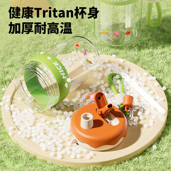 迪士尼吸管杯子学生儿童水杯女士夏季Tritan塑料杯疯狂动物城 600mL尼克
