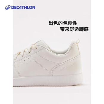 迪卡侬小白鞋板鞋男女休闲网球鞋减震透气情侣鞋IVE1金色LOGO36-4348186