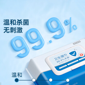 京东京造杀菌湿巾80片*4包(320片) 杀菌率99.9%湿巾纸 卫生湿纸巾