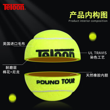 天龙(Teloon)网球比赛训练习用球高弹耐磨P4 TOUR pound 天龙(Teloon)网球比赛训练习用球高弹耐磨P4 TOUR pound