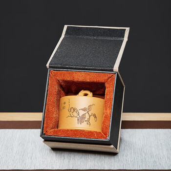 尊壶紫砂茶叶罐密封醒茶大号储物罐刻绘礼盒装茶具配件茶叶罐 尊壶紫砂茶叶罐密封醒茶大号储物罐刻绘礼盒装茶具配件茶叶罐