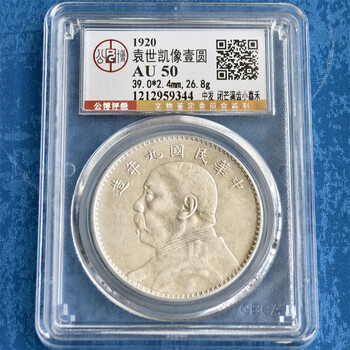 中国古銭・ 袁大頭・民国九年・壹圓銀貨・紀念幣・渡来銭・大型