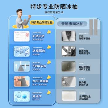 特步（XTEP）冰袖防晒开车户外运动骑行男女冰丝袖套钓鱼紫外线长款护袖白一对