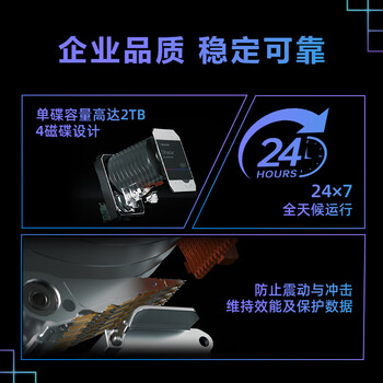 西部数据（WD）8TB 企业级机械硬盘DC HA340 SATA 7200转256MB CMR垂直 服务器硬盘 3.5英寸WUS721208BLE6L4