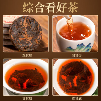 三隐茶叶 陈皮六堡茶黑茶广西梧州陈年窖藏熟茶小茶饼袋装500g