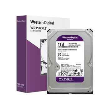 西部数据（WD）1TB 监控级机械硬盘 WD Purple 西数紫盘 SATA 64MB CMR垂直 安防存储 3.5英寸 WD11PURZ