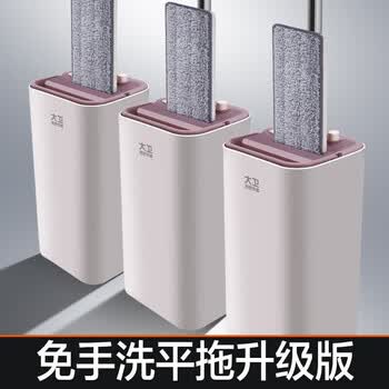 大卫  免手洗平板拖把刮刮桶 干湿两用拖布 洗脱合一Z9【2块拖布】
