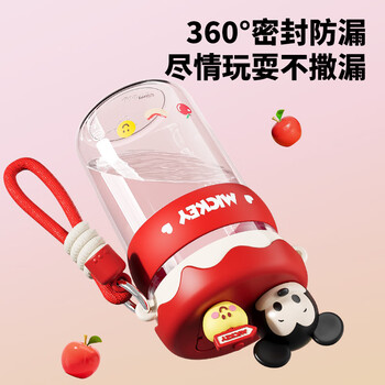 迪士尼吸管杯子学生儿童水杯女士夏季Tritan塑料杯便携耐高温 600mL米奇