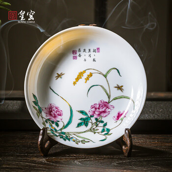 粉彩花卉纹盘品牌及商品- 京东