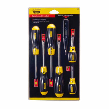 史丹利（STANLEY）6件套胶柄螺丝批(附测电笔)