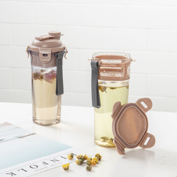 乐扣乐扣（LOCK&LOCK）大容量运动杯塑料水杯随手茶杯棕色ABF934MBR_680ML