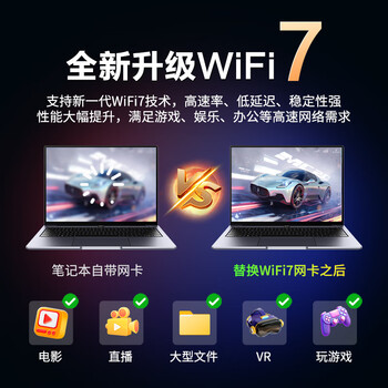 睿因（Wavlink）Intel BE200芯片无线网卡8774M千兆电竞游戏WiFi7笔记本电脑内置网卡模块wifi接收器蓝牙5.4 BE3M