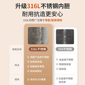 九阳电热水壶316L不锈钢大容量1800w速沸煮水壶家用1.7L养生壶电水壶旅行 无缝设计 新款F10 1.7L