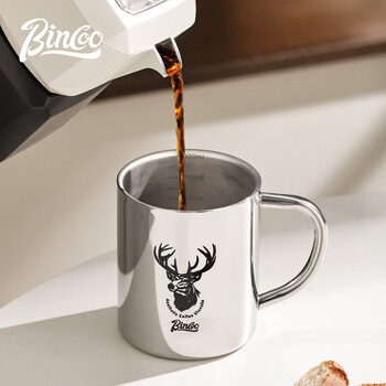 Bincoo不锈钢咖啡杯设计感小众带刻度挂耳手冲美式拿铁牛奶水杯子 Bincoo不锈钢咖啡杯设计感小众带刻度挂耳手冲美式拿铁牛奶水杯子