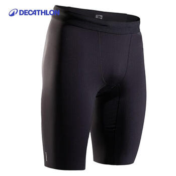 迪卡侬运动短裤男春速干透气紧身裤五分紧身裤(黑色)M-4044134