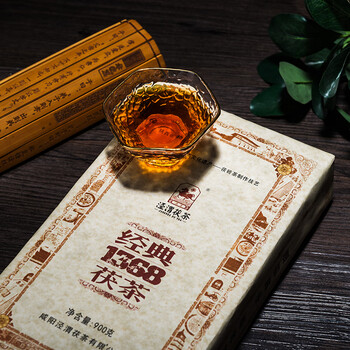 泾渭茯茶 经典1368 900g送茶针黑茶咸阳金花茯砖茶陕西特产伴手礼节日送礼
