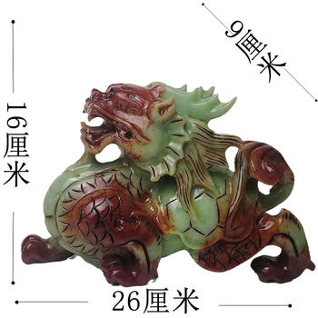 天然岫玉 龍龜 擺件 天然龍龜擺件岫玉玉石玄關本命年同款鎮宅化妝室招財元寶玉龍頭龜