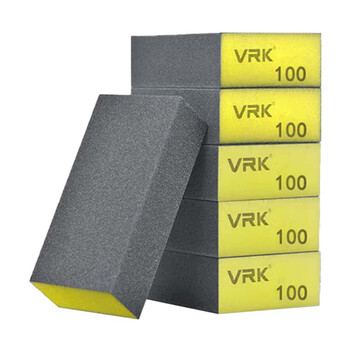 VRK海绵砂块100目砂纸打磨抛光除锈金属塑料模型打磨砂块10个