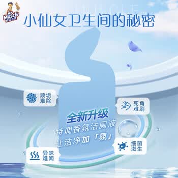 威猛先生（Mr Muscle）强效洁厕液 卫生间马桶清洁 除垢去渍去异味 丁香香型 600g*2瓶