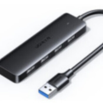 绿联USB3.0分线器 高速拓展4口集线器HUB拓展坞 笔记本电脑一拖多转换器【USB3.0x4】0.15米/25851