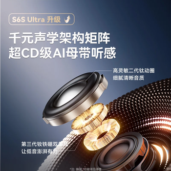 SANAGS6S Ultra 钛动圈耳夹式AI蓝牙耳机 骨传导概念不入耳开放式运动挂耳式无线耳机