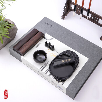 得力(deli)文房四宝高档礼盒毛笔墨锭砚笔搁镇尺全套风水摆件书法套装 沁笔坊佳节生日礼物送领导客户长辈 得力(deli)文房四宝高档礼盒毛笔墨锭砚笔搁镇尺全套风水摆件书法套装 沁笔坊佳节生日礼物送领导客户长辈