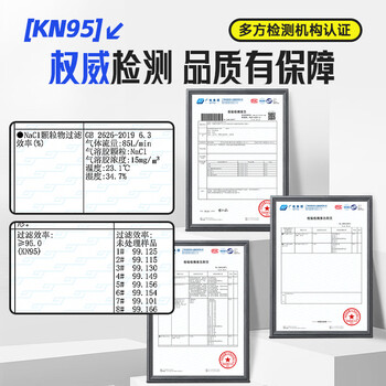 佳睦 KN95头戴式防尘口罩工业防尘50枚独立装透气打磨粉尘活性炭带阀