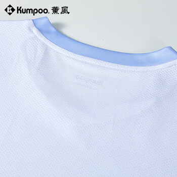薰风（KUMPOO）羽毛球服短袖赛事系列速干透气熏风比赛球服KW-4107 男款浅紫 4XL