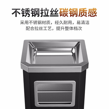 KUK酒店垃圾桶烟灰桶不锈钢大堂室外立式走廊带烟灰缸灭烟头垃圾筒