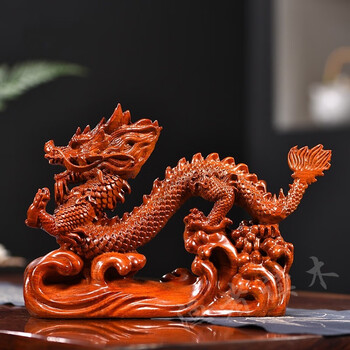 木製物 擺件 龍雕刻 骨董品 中國古美術 雕刻木龍擺件龍木雕雕刻龍擺飾傳說中的龍龍擺件龍型木雕木雕龍形